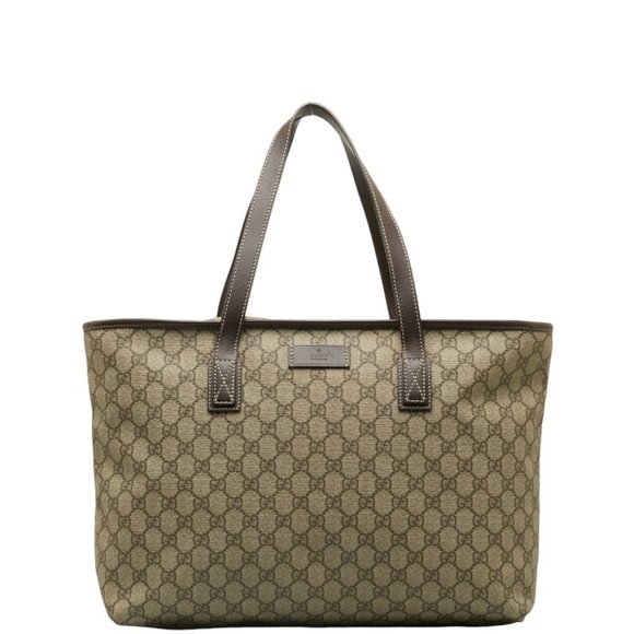 GUCCI Handbags - Gucci GG Supreme Tote Bag 211137 Beige PVC Leather Women's GUCCI